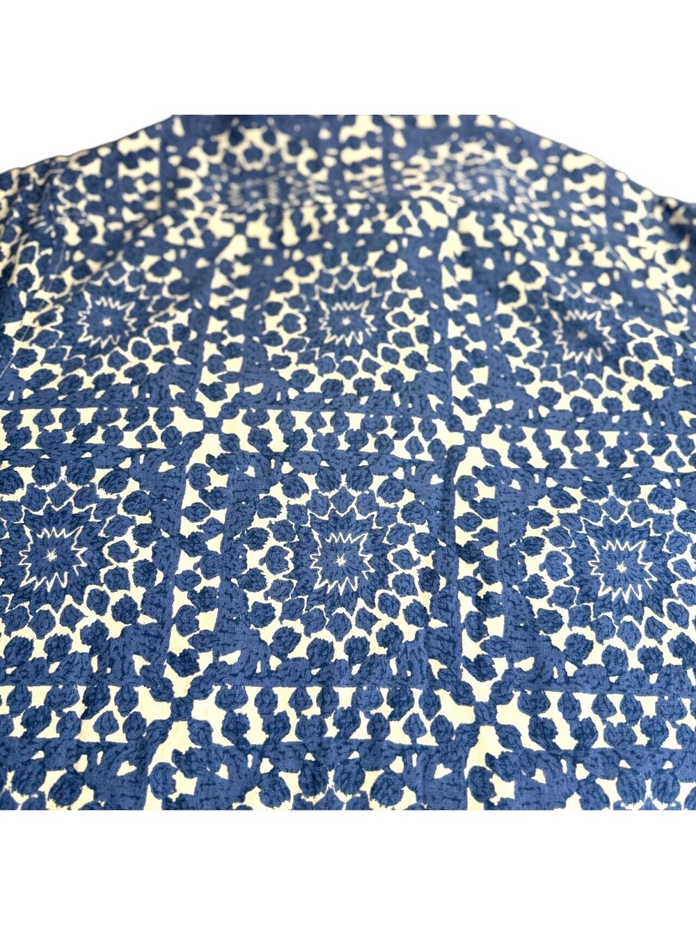 π Lucky Brand Blue Floral Hawaiian Short Sleeve Shirt Small - Picture 9 of 9